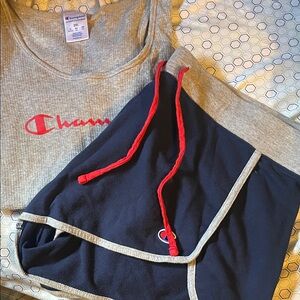 Champion Heather Gray and Navy Athletic Set
